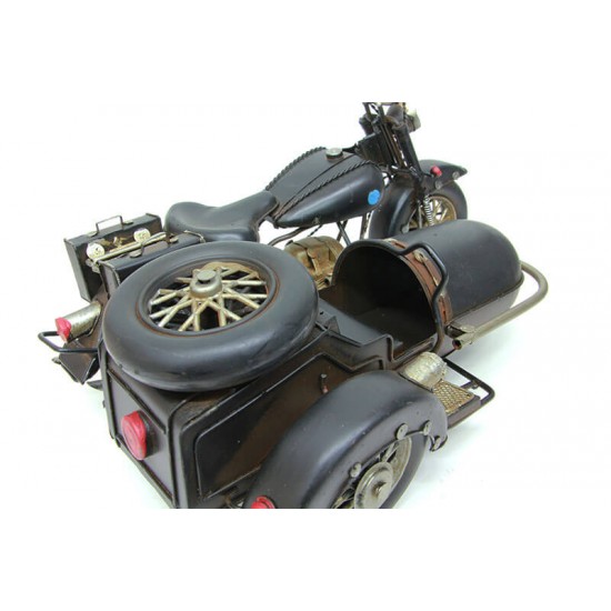 Dekoratif Metal Sepetli Motosiklet