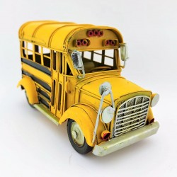 Nostaljik Dekoratif Metal Araba Okul Otobüsü Nostaljik Dekoratif Metal Araba Okul Otobüsü
