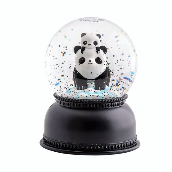 Sevimli Panda Ve Yavrusu Işıklı Müzikli Püskürtmeli Büyük Boy Kar Küresi