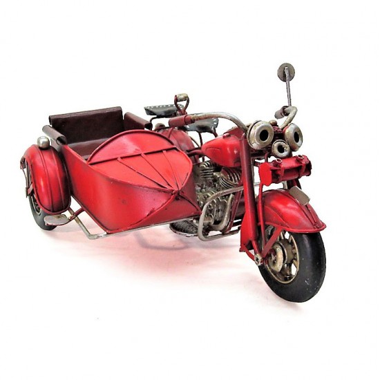 Nostalji Metal Sepetli Motosiklet Kırmızı