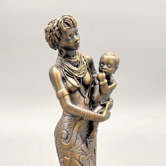 Dekoratif Afrikalı Kadın Ve Bebeği Biblosu