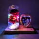 Led Işıklı Gül Tasarımlı Fanus Ve Kalpli Çerçeve Biblosu