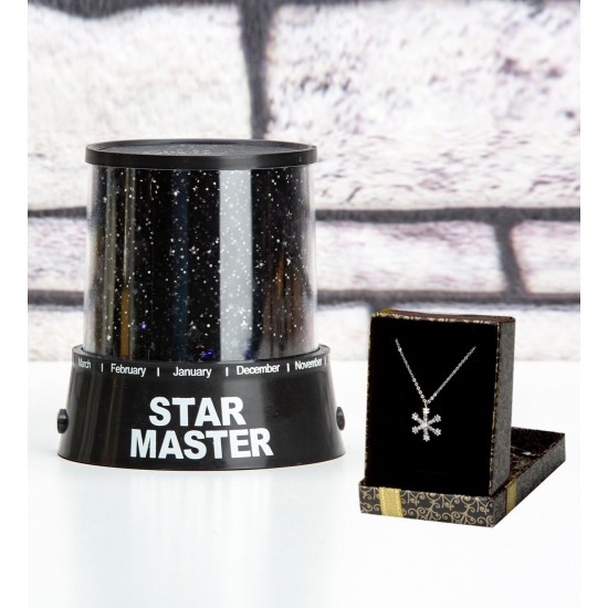 Star Master Gece Lambası Ve Kar Tanesi Kolye Seti