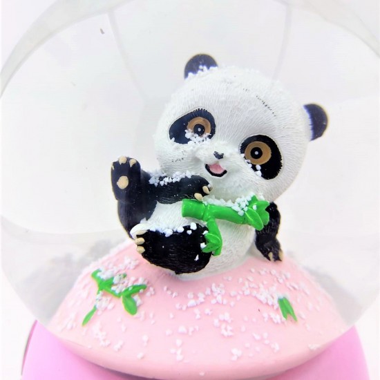 Sevimli Panda Işıklı Müzikli Orta Boy Kar Küresi 