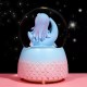 Ay Üzerinde Deniz Kızı Işıklı Müzikli Püskürtmeli Büyük Boy Kar Küresi
