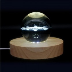 Ahşap Standlı 3 D Gezegen Temalı Cam Küre Ahşap Standlı 3 D Gezegen Temalı Cam Küre
