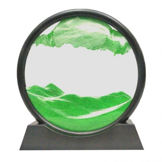  3D Cam Hareketli Yeşil Renk Kum Sanatı 