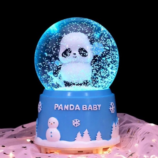 Sevimli Panda  Işıklı Müzikli Ve Püskürtmeli Kar Küresi