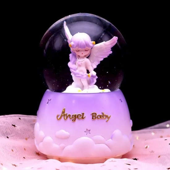Angel Baby Işıklı Müzikli Ve Püskürtmeli Kar Küresi