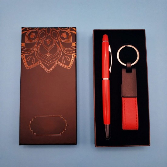 Kırmızı Renk  Anahtarlık Ve Kalem 