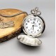 Kişiye Özel Ahşap Kutusunda Gümüş Renk Osmanlı Tuğralı Köstekli Saat