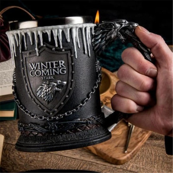 Viking Thrones Tasarım Paslanmaz Çay Kahve Kupa Bardak