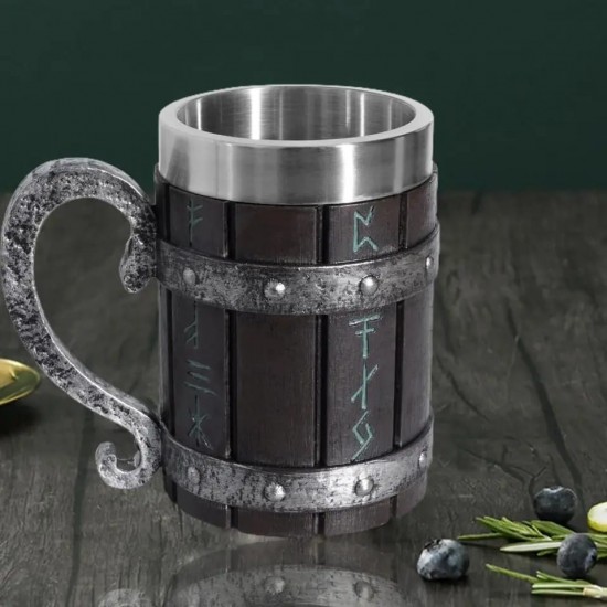 Fıçı Viking Thrones Tasarım Paslanmaz Çay Kahve Kupa Bardak
