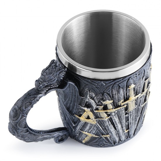 Viking Thrones Tasarım Paslanmaz Çay Kahve Kupa Bardak