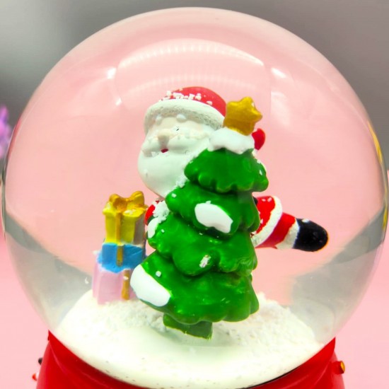  Hediye Veren Noel Baba Christmas  Işıklı Müzikli Püskürtmeli Büyük Boy Kar Küresi