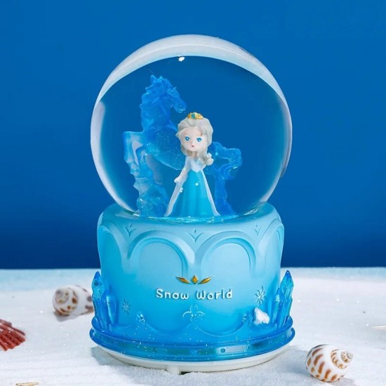 Büyük Boy  Elsa  Frozen Otomatik   Püskürtmeli Işıklı Müzikli Kar Küresi 