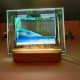 3D Led Işıklı Kum Saati Gece Lambası Kum Sanatı Mavi