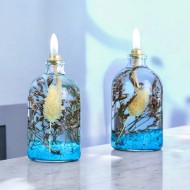 El Yapımı Doğal Dekoratif Kandil Mum Mavi 2'li Set El Yapımı Doğal Dekoratif Kandil Mum Mavi 2'li Set