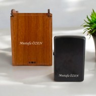 Kişiye Özel Ahşap Kutulu Metal  Benzinli Çakmak Kişiye Özel Ahşap Kutulu Metal  Benzinli Çakmak