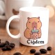 Kişiye Özel Capybara  kupa Bardak Defter & Anahtarlık hediyesepeti Capybara Seti