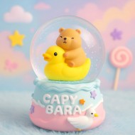 Hediyezin Capybara Işıklı Müzikli & Püskürtmeli Büyük Boy Kar Küresi ( model 1) Hediyezin Capybara Işıklı Müzikli & Püskürtmeli Büyük Boy Kar Küresi ( model 1)