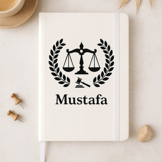 Kişiye Özel Beyaz Avukat Defter Kupa Bardak Kalem Kutulu Hediye Seti