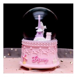 Eyfel Kulusi Manzalı Işıklı Müzikli Büyük Boy Pürsmetli Kar Küresi