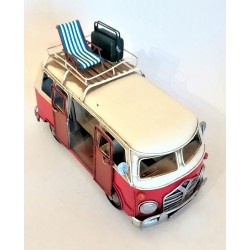 El Yapımı Nostaljik Metal Kırmızı Vosvos Minibüs Karavan Büyük Boy El Yapımı Nostaljik Metal Kırmızı Vosvos Minibüs Karavan Büyük Boy
