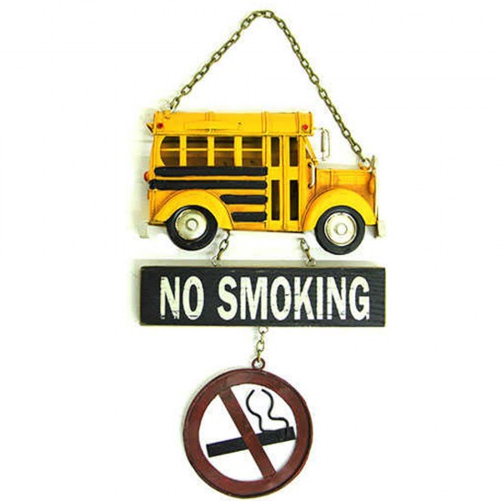 Dekoratif Metal Kapı Yazısı Okul Otobüsü / No Smoking