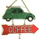 Dekoratif Metal Kapı Yazısı Yeşil Vosvos Araba (Coffee)