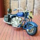 Dekoratif Nostaljik Metal Motosiklet Mavi