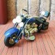 Dekoratif Nostaljik Metal Motosiklet Mavi