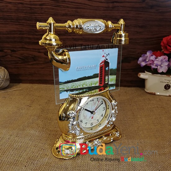 Dekoratif Telefon Görünümlü Masa Saati Çerçeve