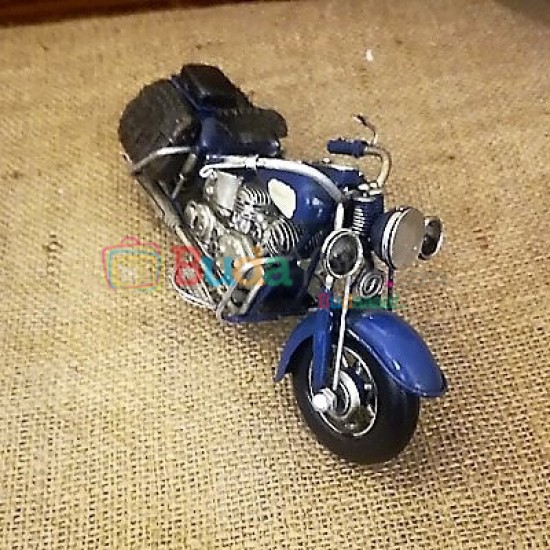 El Yapımı Metal Mavi Motosiklet