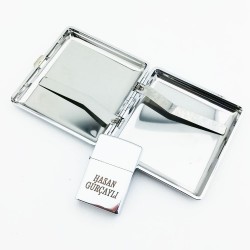 İsme Özel Gümüş Zippo Görümlü Çakmak Tabaka Set İsme Özel Gümüş Zippo Görümlü Çakmak Tabaka Set