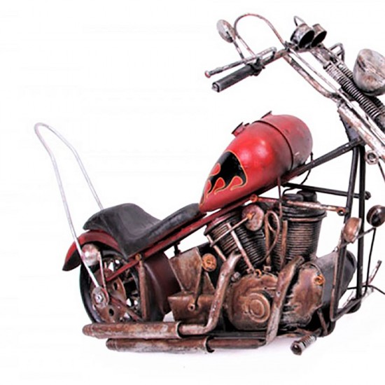 Nostaljik Cooper Metal Motorsiklet (Kırmızı)