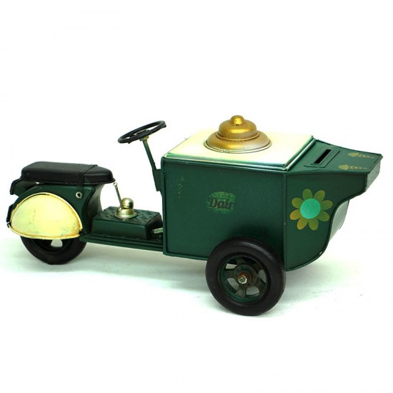 Nostaljik Dekoratif Metal Dondurma Arabası Yeşil