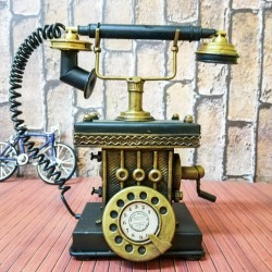Nostaljik Dekoratif Metal Eski Telefon Kumbara Nostaljik Dekoratif Metal Eski Telefon Kumbara
