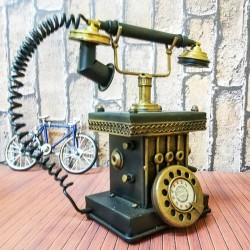 Nostaljik Dekoratif Metal Eski Telefon Kumbara Nostaljik Dekoratif Metal Eski Telefon Kumbara
