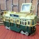 Nostaljik Dekoratif Metal Tramvay Çerçeveli Yeşil