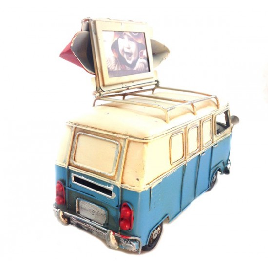 Nostaljik Metal Mavi Kayıklı Vosvos Minibüs Orta Boy