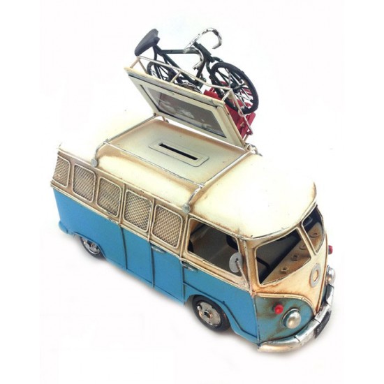 Nostaljik Vosvos Minibüs Bisikletli Kumbaralı ve Resim Çerçeveli